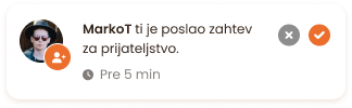 LetsGo notifikacija za prijateljstvo